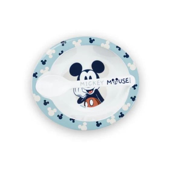 Set Repas Micro-onde Bol + Cuillere Mickey Bleu