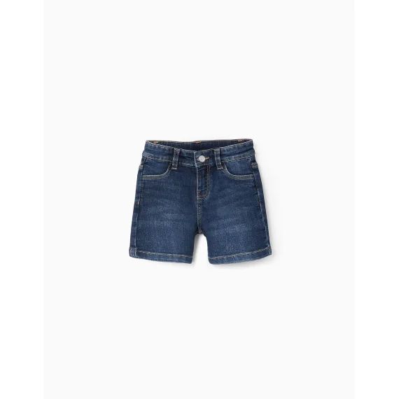 Short En Jean Comfort Denim Bleu Foncé