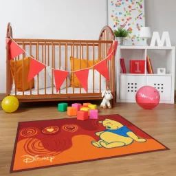 Tapis Enfant Motif Animaux Winnie F Rouge