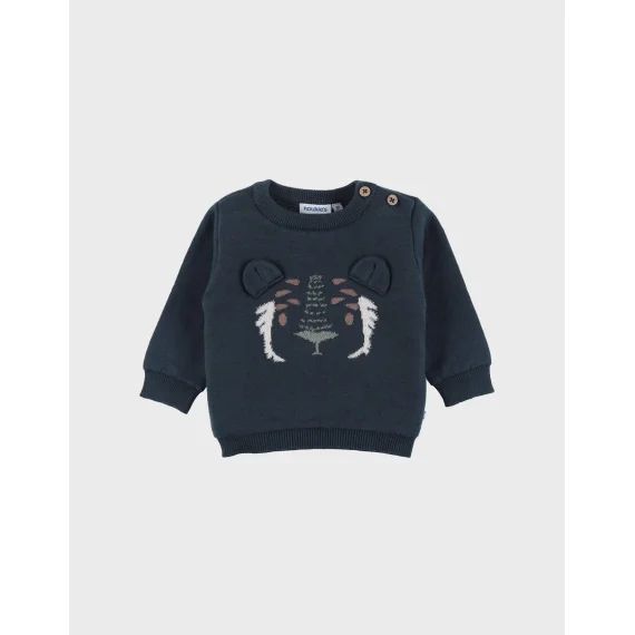 Pull En Tricot Avec Motif Tigre Bleu
