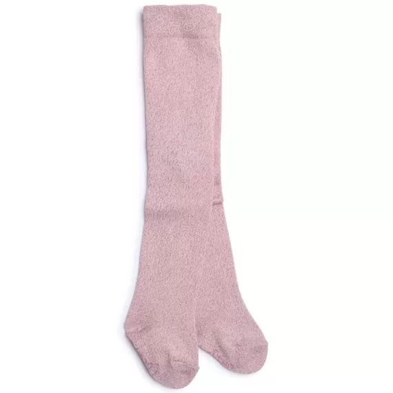 Collants en maille métallisée Fille Rose