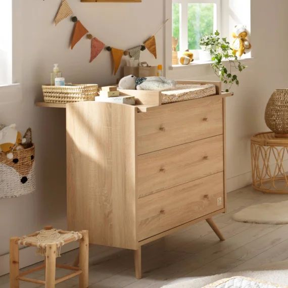 Commode 3 Tiroirs Marron