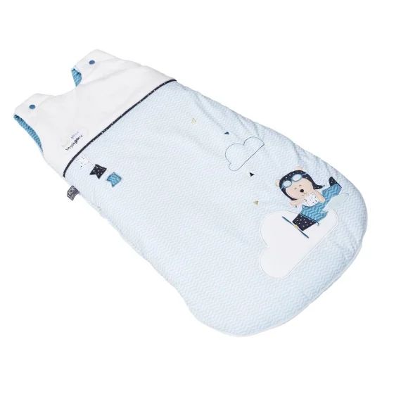 Gigoteuse Bébé Ouatinee En Coton Blanc/bleu