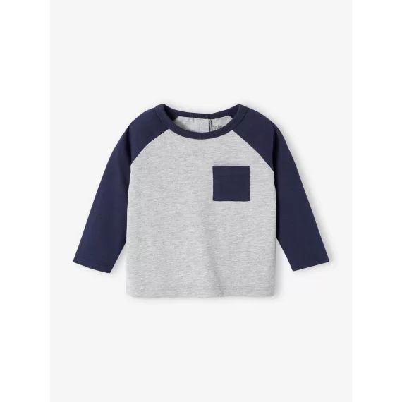 T-shirt colorblock bébé manches raglan bleu nuit