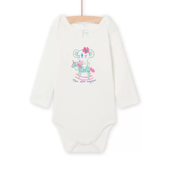 Body Écru Motif Koala Fantaisie Bébé Fille