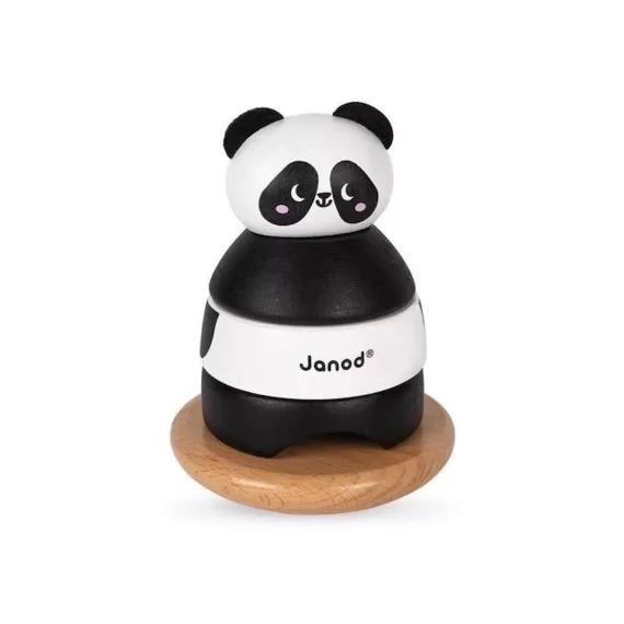 JANOD – Joue d&rsquo;éveil – Culbuto Panda (bois) – Dès 12 Mois noir