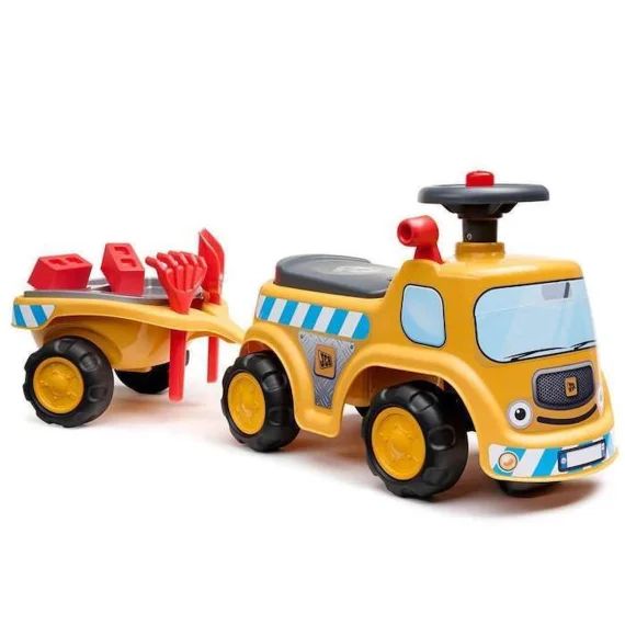 Porteur Chantier Jcb Avec Remorque Et Accessoires – Falk – Dès 12 Mois – 100% Fabriqué En France Jaune