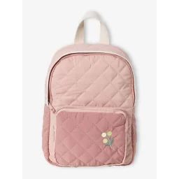 Sac à dos matelassé maternelle fille rose pâle