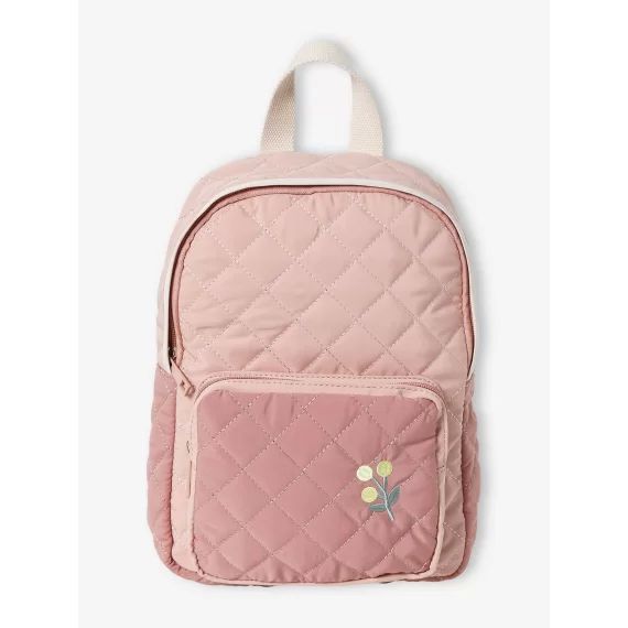 Sac à dos matelassé maternelle fille rose pâle