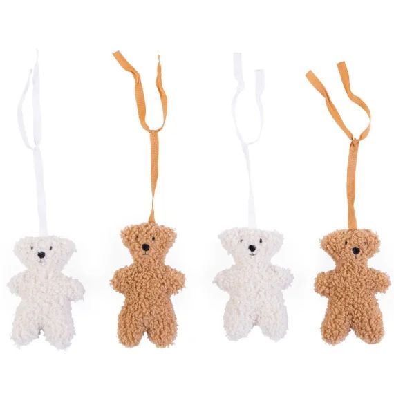 Jouets pour arche d&rsquo;activités Teddy beige et écru (4 pièces)
