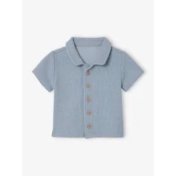 Chemise manches courtes bébé bleu grisé