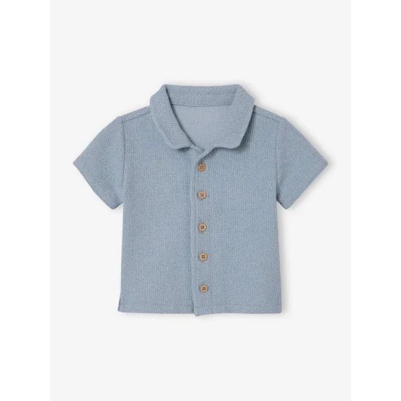 Chemise manches courtes bébé bleu grisé