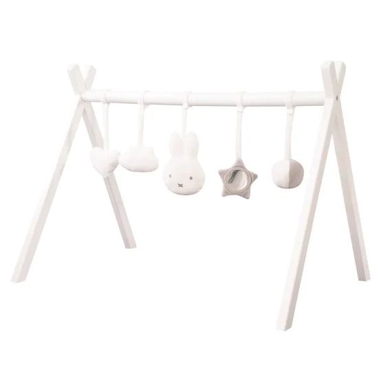 Portique D&rsquo;éveil En Bois Massif + 5 Pendentifs Roba Style Blanc – Miffy