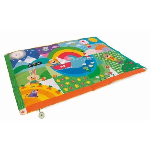 Tapis Matelassé (135x90cm) – Tapis d&rsquo;Eveil – Tapis Baby Friends – Clementoni – Dès la Naissance vert