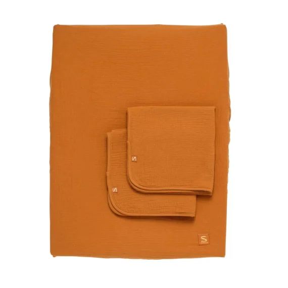 Housse De Matelas À Langer Et Linges En Gaze De Coton Marron