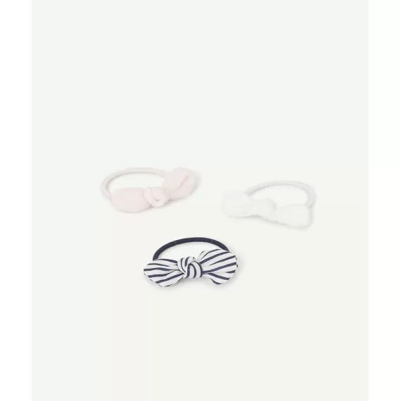Lot de 3 élastiques bébé fille avec noeuds unis et imprimé –  – Soldes