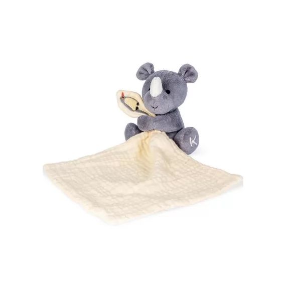 Doudou plat en coton bio Rhinocéros WWF