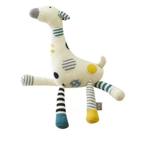 Peluche Girafe en tricot rose