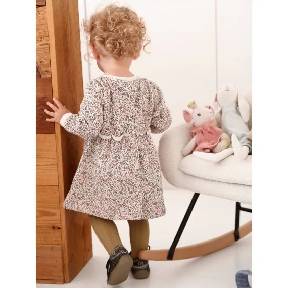 Robe bébé en molleton beige doré