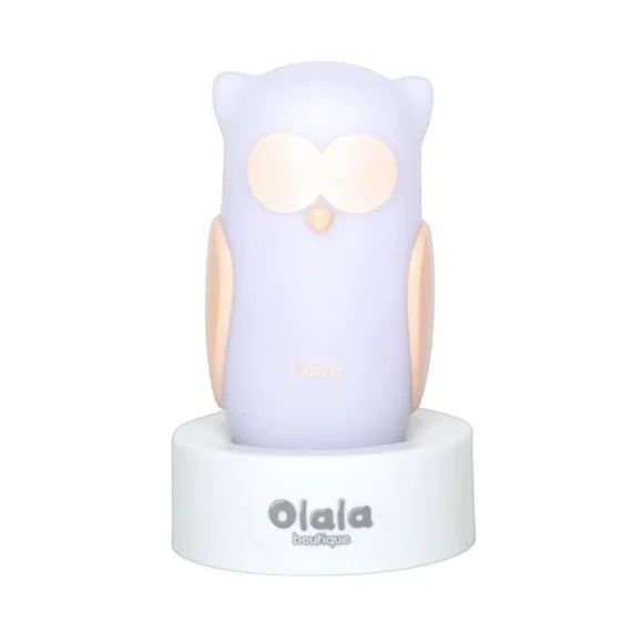 Veilleuse Chouette Côme de Olala® – Veilleuse de nuit pour décoration chambre bébé [ Veilleuse enfant rechargeable]blanc