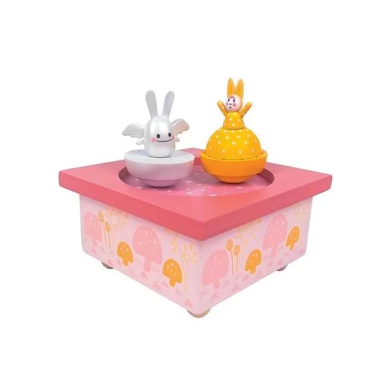 Boîte à musique magnétique Ange Lapin Printemps (11,5 x 8,5 cm)