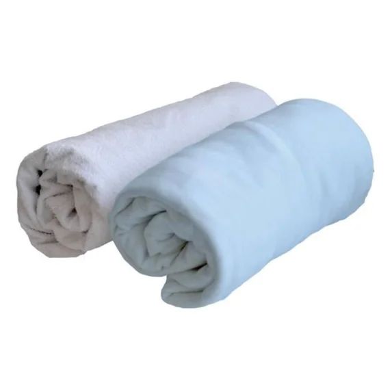 Lot d&rsquo; 1 alèse et 1 drap housse – Bleu ciel – 70 x 140 cm bleu