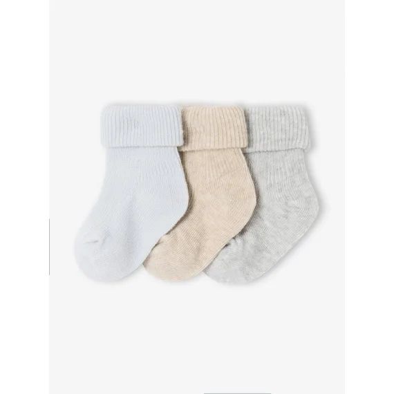 Lot de 3 paires de chaussettes bébé unies assorties