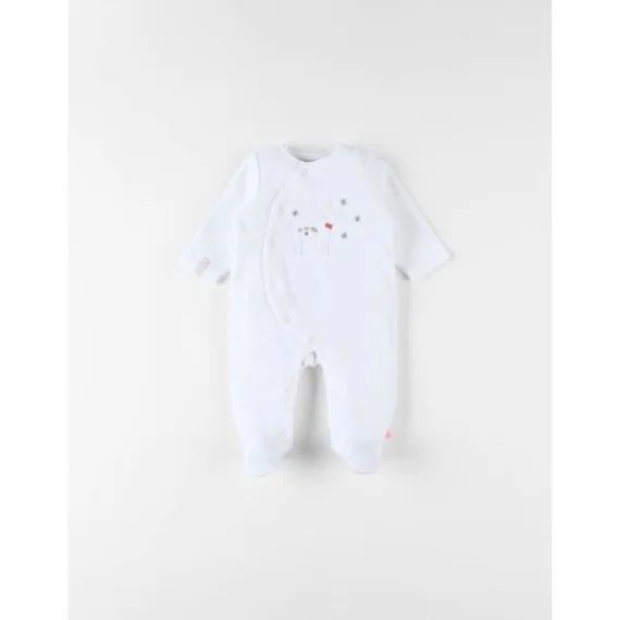 Pyjama 1 Pièce Cerf En Velours Blanc Blanc
