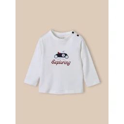 T-shirt Imprimé En Coton Biologique Ecru
