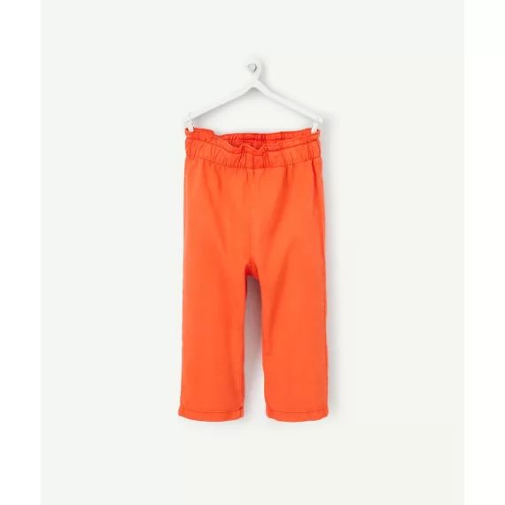 Pantalon droit fille en viscose responsable rouge –  – Soldes