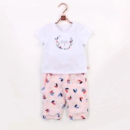 Pantalon à motif graphique Fille Rose