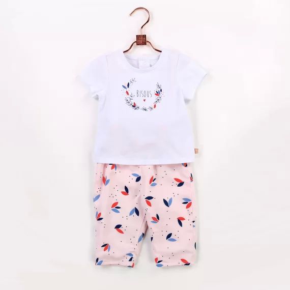 Pantalon à motif graphique Fille Rose