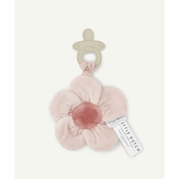 Attache tétine doudou fleur rose –  – Soldes