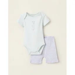 Body + Jogpant En Coton Bleu Clair