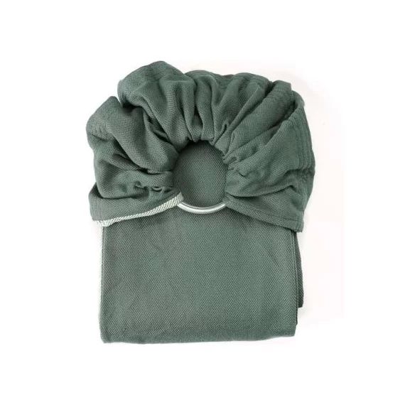 Echarpe de portage Sling sans noeud tissé en coton bio vert eucalyptus