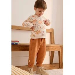 Ensemble Enfant Sweat Et Pantalon En Gaze De Coton Tango Marron