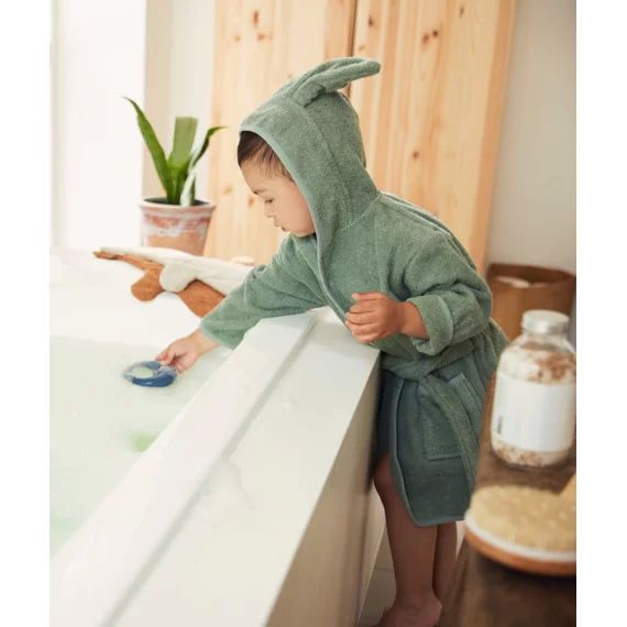 Peignoir éponge vert –  – Soldes