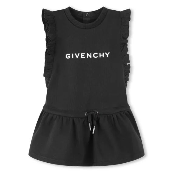 Robe à manches courtes Fille Noir