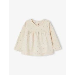 T-shirt imprimé manches longues bébé bio personnalisable vanille