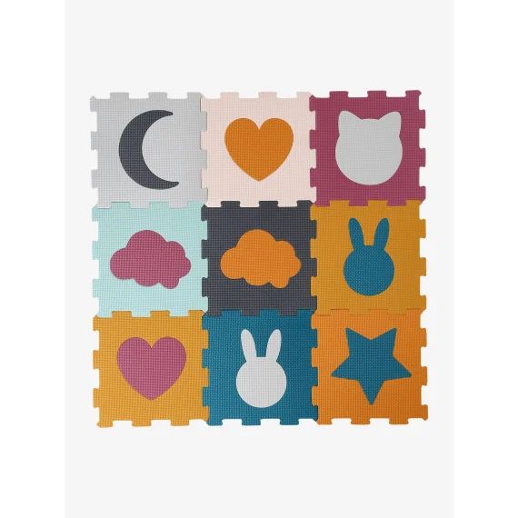 Tapis 9 dalles en mousse multicolore