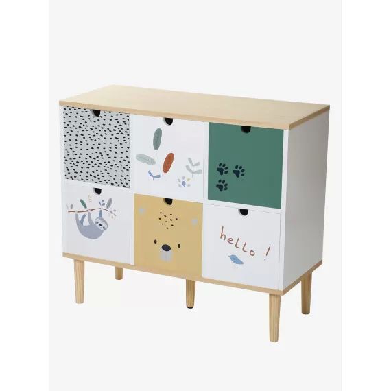 Meuble 6 bacs Jungle blanc
