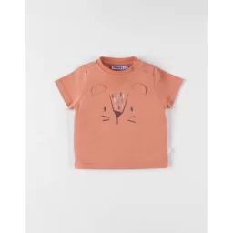 T-shirt Lion À Courtes Manches Terracotta Rouge