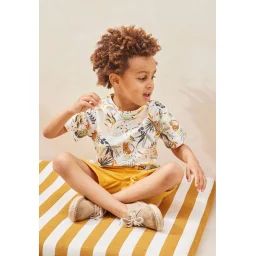 Ensemble Enfant T-shirt Et Short Wakae Ocre