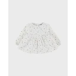 Blouse En Coton Imprimé Fleuri Ecru