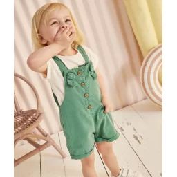 Salopette verte bébé fille en viscose responsable –  – Soldes