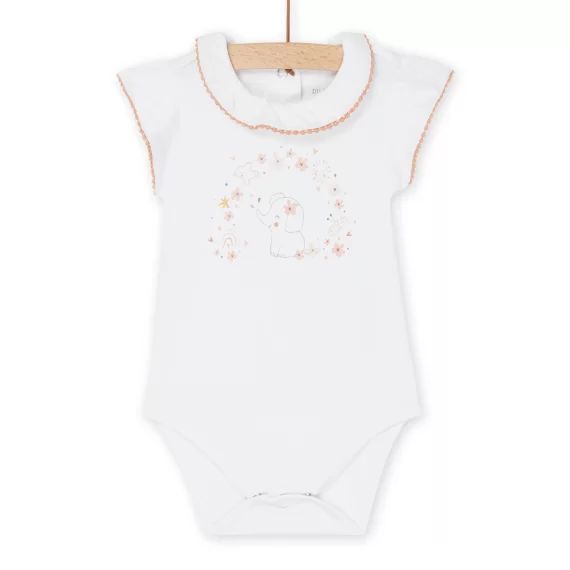 Body Blanc À Motifs Fantaisie Et Éléphanteau