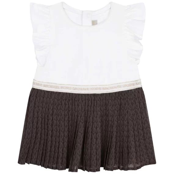 Robe bi-matière Fille Marron