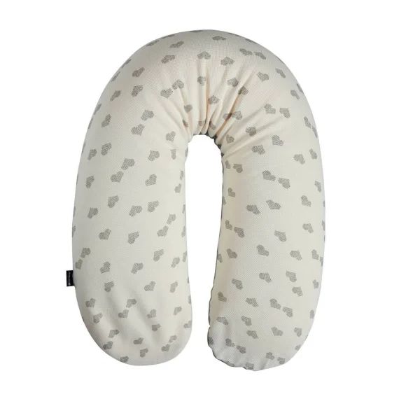 Coussin D&rsquo;allaitement Et De Grossesse Cœurs/gris