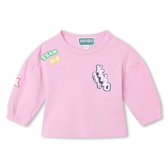 Sweat-shirt en coton Fille Rose