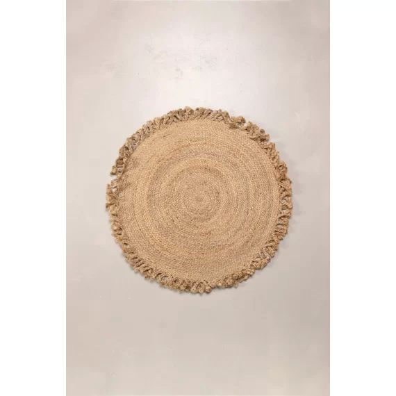 Tapis rond en jute naturel Ondes